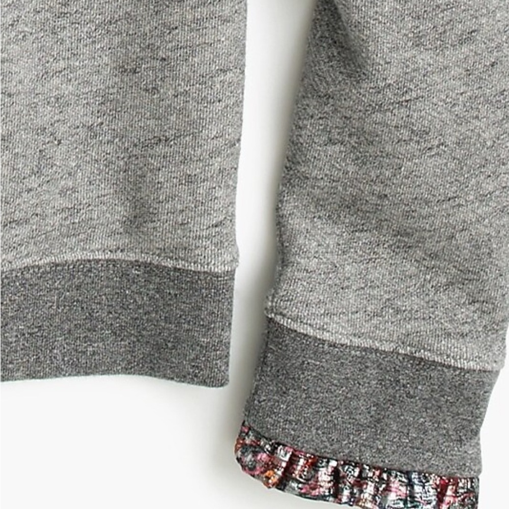 J. Crew Gray Crewneck Sweater with Ribbed Details - Picture 6 of 7